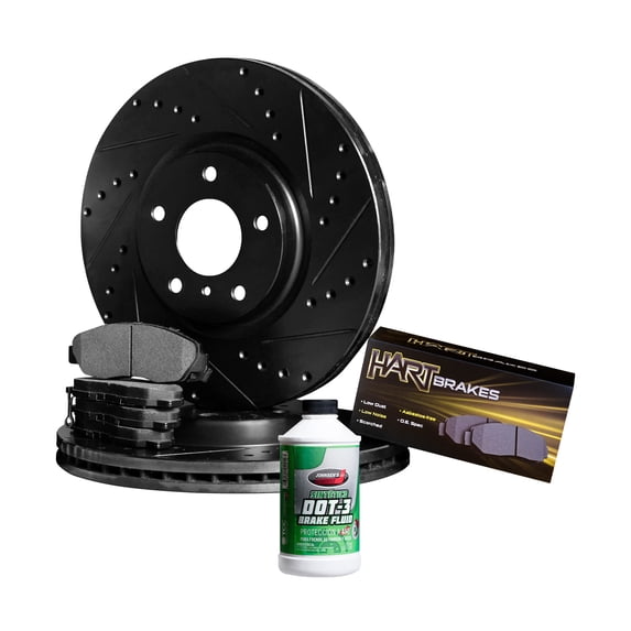 Hart Brakes Rear Brakes and Rotors Kit |Rear Brake Pads| Brake Rotors and Pads| Semi Metallic Brake Pads and Rotors - BHC1.67034.03