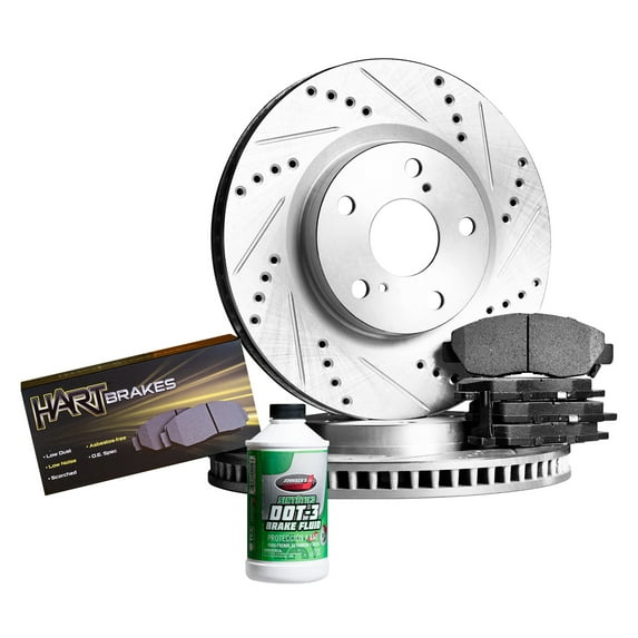 Hart Brakes Rear Brakes and Rotors Kit |Rear Brake Pads| Brake Rotors and Pads| Semi Metallic Brake Pads and Rotors - PHC1.27015.03