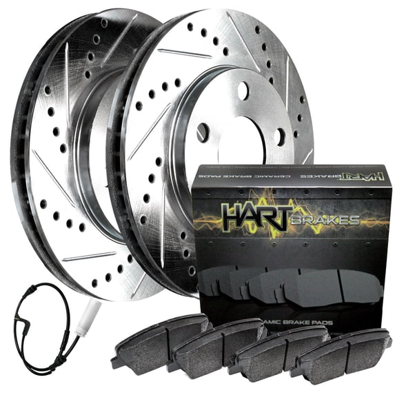 Hart Brakes Rear Brakes and Rotors Kit |Rear Brake Pads| Brake Rotors and Pads| Ceramic Brake Pads and Rotors |fits 1999-2000 BMW 528i, 1999-2003 BMW 540i, 2001-2003 BMW 525i
