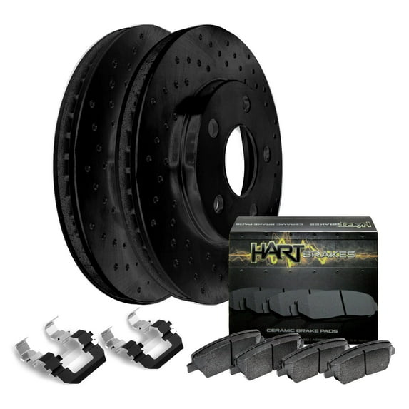Hart Brakes Rear Brakes and Rotors Kit |Rear Brake Pads| Brake Rotors and Pads| Ceramic Brake Pads and Rotors |fits 2004-2018 Bentley Continental, 2014-2018 Bentley Flying Spur