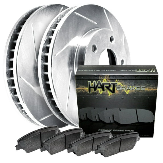 Hart Brakes Rear Brakes and Rotors Kit |Rear Brake Pads| Brake Rotors and Pads| Ceramic Brake Pads and Rotors |fits 2008-2016 Volvo XC70, 2016-2018 Volvo S60, 2016-2018 Volvo V60