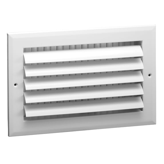 Hart & Cooley 10" x 6" Aluminum Curved Blade Register, Multi-Shutter Damper, 1-Way, White