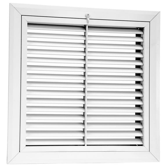 Hart & Cooley 12" X 12" Aluminum Return Air Filter Grille, 45 Degree Fixed Blade, White