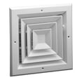 thumbnail image 1 of Hart & Cooley 12" X 12" Aluminum 4-Way Ceiling Diffuser with Multi-Shutter Damper, White, 1 of 3