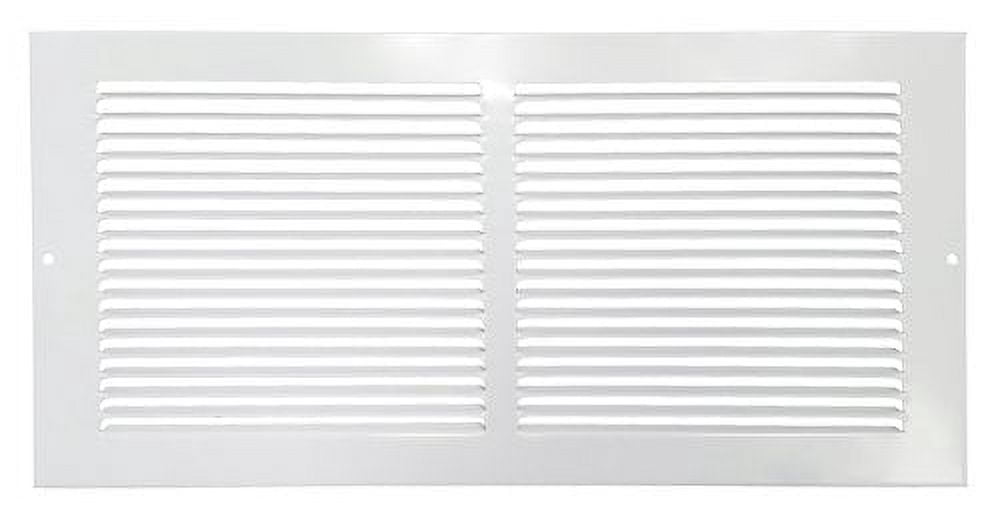 Hart & Cooley 650 Series 12" x 4" White Flat Wall Return Air Grille #043116 (Fits a 12"W x 4"H Hole)