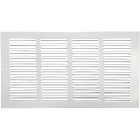 Hart & Cooley 650 Series 16" x 8" White Flat Wall Return Air Grille #043139 (Fits a 16"W x 8"H Hole)