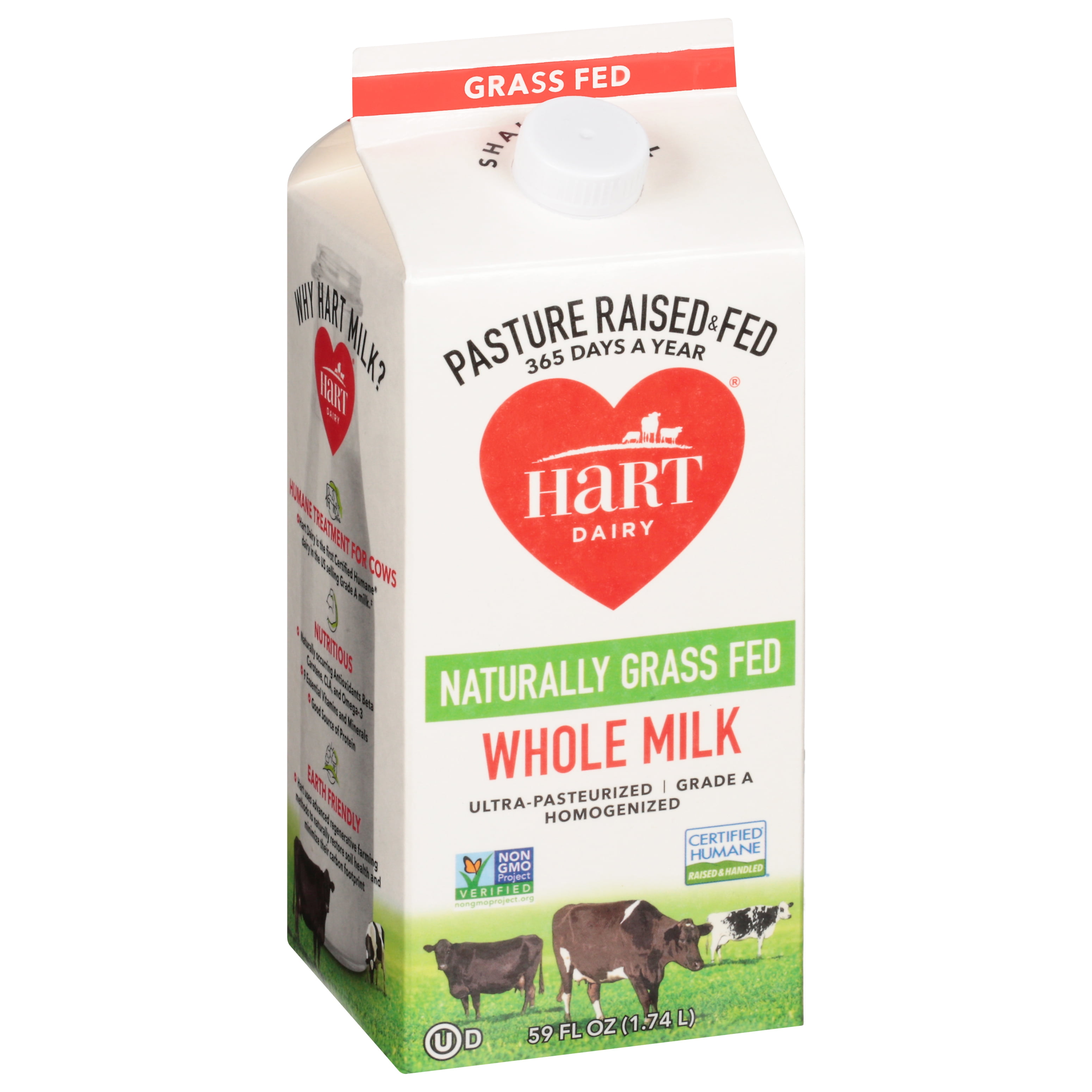 Hart Dairy Natural GrassFed Milk Whole 59OZ