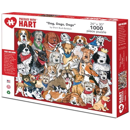 Hart Puzzles 1000-Piece Dogs, Dogs, Dogs by Sherri Buck Baldwin Interlocking Jigsaw Puzzle