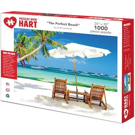 Hart Puzzles 1000-Piece The Perfect Beach by OW Lawrence Interlocking Jigsaw Puzzle
