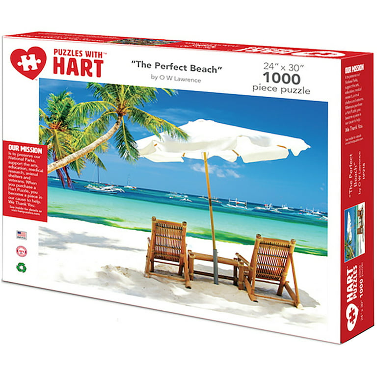 Hart Puzzles 1000-Piece The Perfect Beach by OW Lawrence Interlocking  Jigsaw Puzzle 