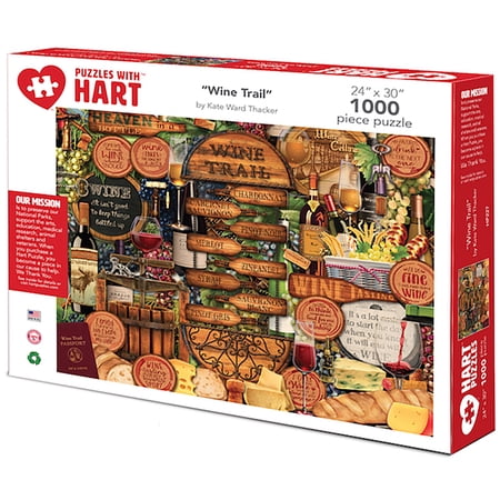 Hart Puzzles 1000-Piece Wine Trail by Kate Ward Thacker Interlocking Jigsaw Puzzle