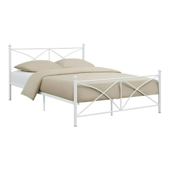 Hart Queen Metal Platform Bed, Matte White