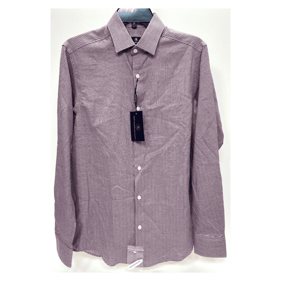 Hart Schaffner Marx Men Classic Spread Collar Long Sleeve Shirt, Burgandy, S