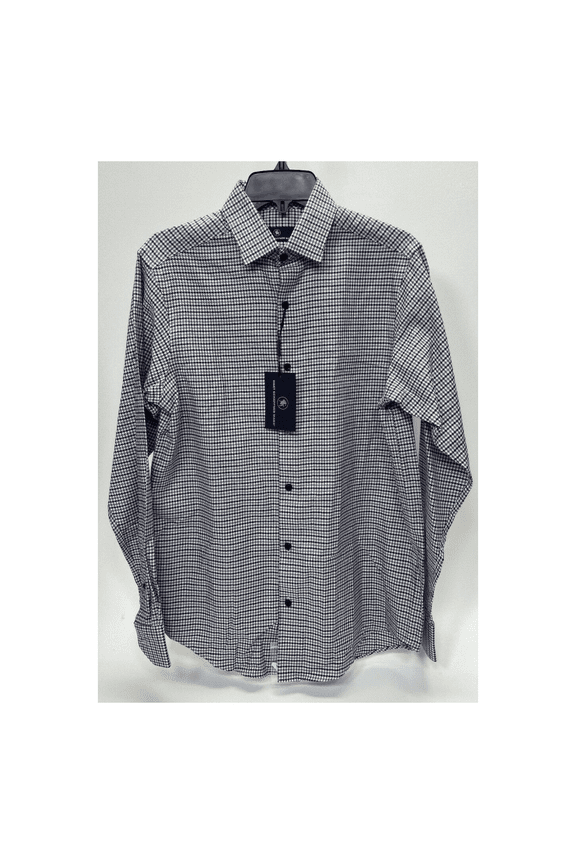 Men Classic Spread Collar Long Sleeve Shirt, MultiColor, S