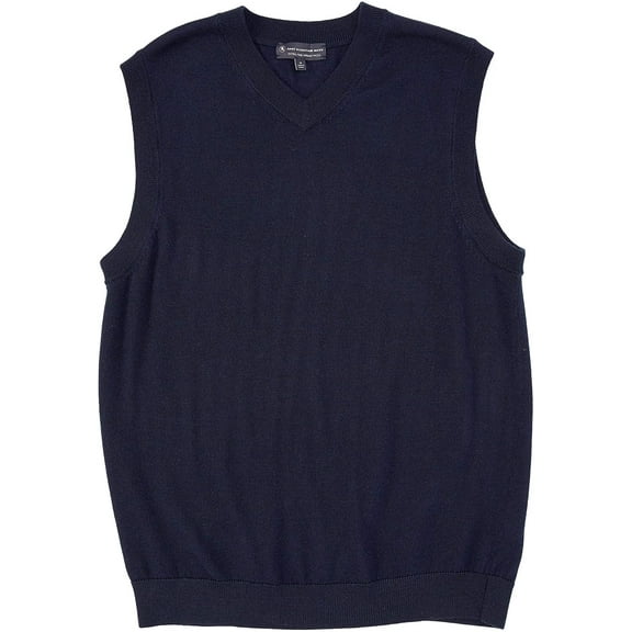 Hart Schaffner Marx Men's Big Tall Extra Fine Merino Wool Sweater Vest (Navy, 3X-Large tall)