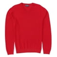 thumbnail image 1 of Hart Schaffner Marx Extra Fine Merino Wool Biella Yarn V Neck Sweater, Red, 2XB, 1 of 3