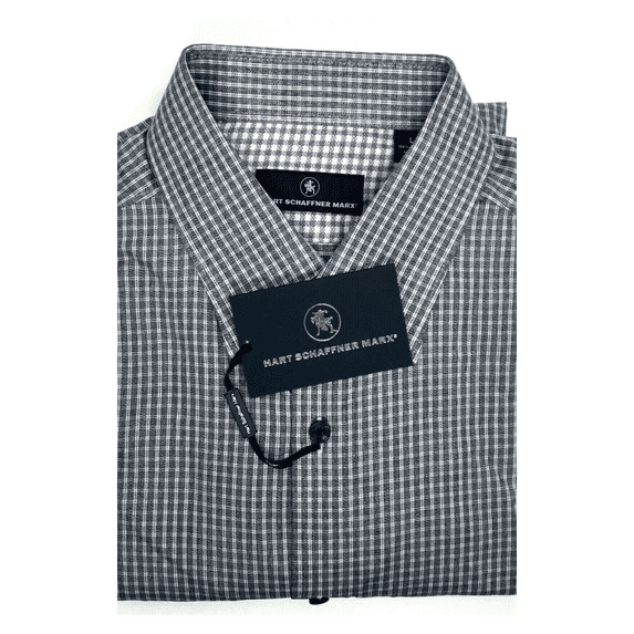 Hart Schaffner Marx Men's Classic Point Collar Long Sleeve Shirt, Blue, L