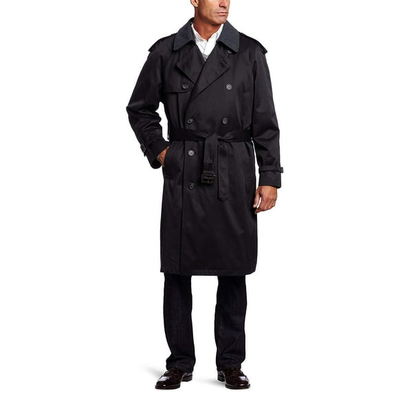 Hart Schaffner Marx Men's Burnett Trench Coat, Black, 38 Short