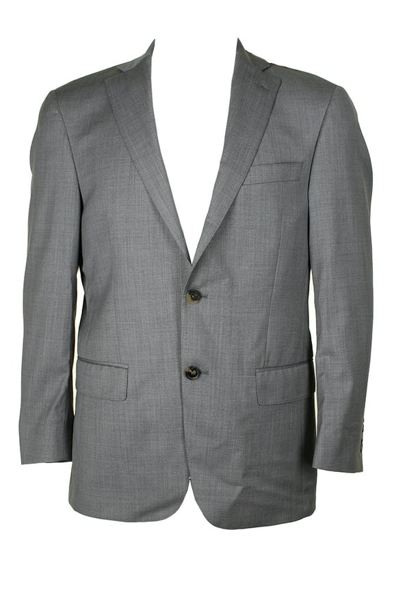 Hart Schaffner Mens Marx Light Grey Single Breasted Notched Lapel Blazer 38S