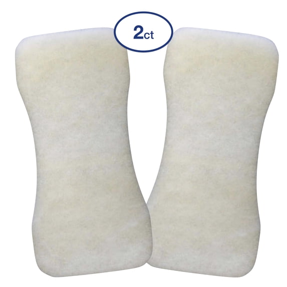 HartFelt Bare Back Scrubber Replacement Polyester Pads, Exfoliating for Dead Skin, 2-Pack, White