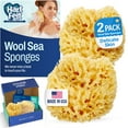 thumbnail image 1 of HartFelt Adult Delicate Skin Wool Sea Sponge Gift Box - 2 Sponges, Mesh Bag, Yellow, 4 Inch, 1 of 11