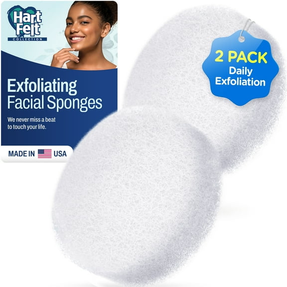 HartFelt Face Scrub Pads – Exfoliating, Home Facial, Cream Application, 2 Count (White)
