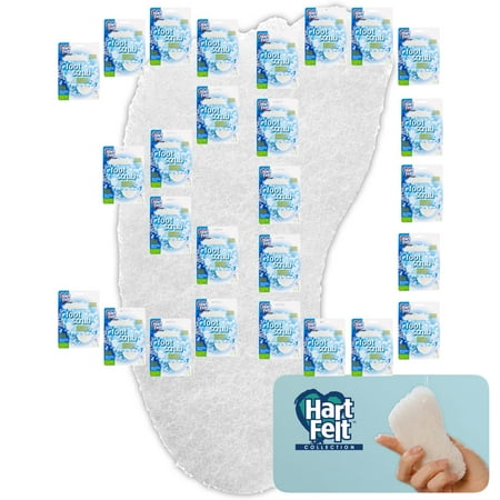 HartFelt Foot Scrub Exfoliant Sponge Pad for Smooth Heels & Toes, Pedicure Feel, Pack of 30