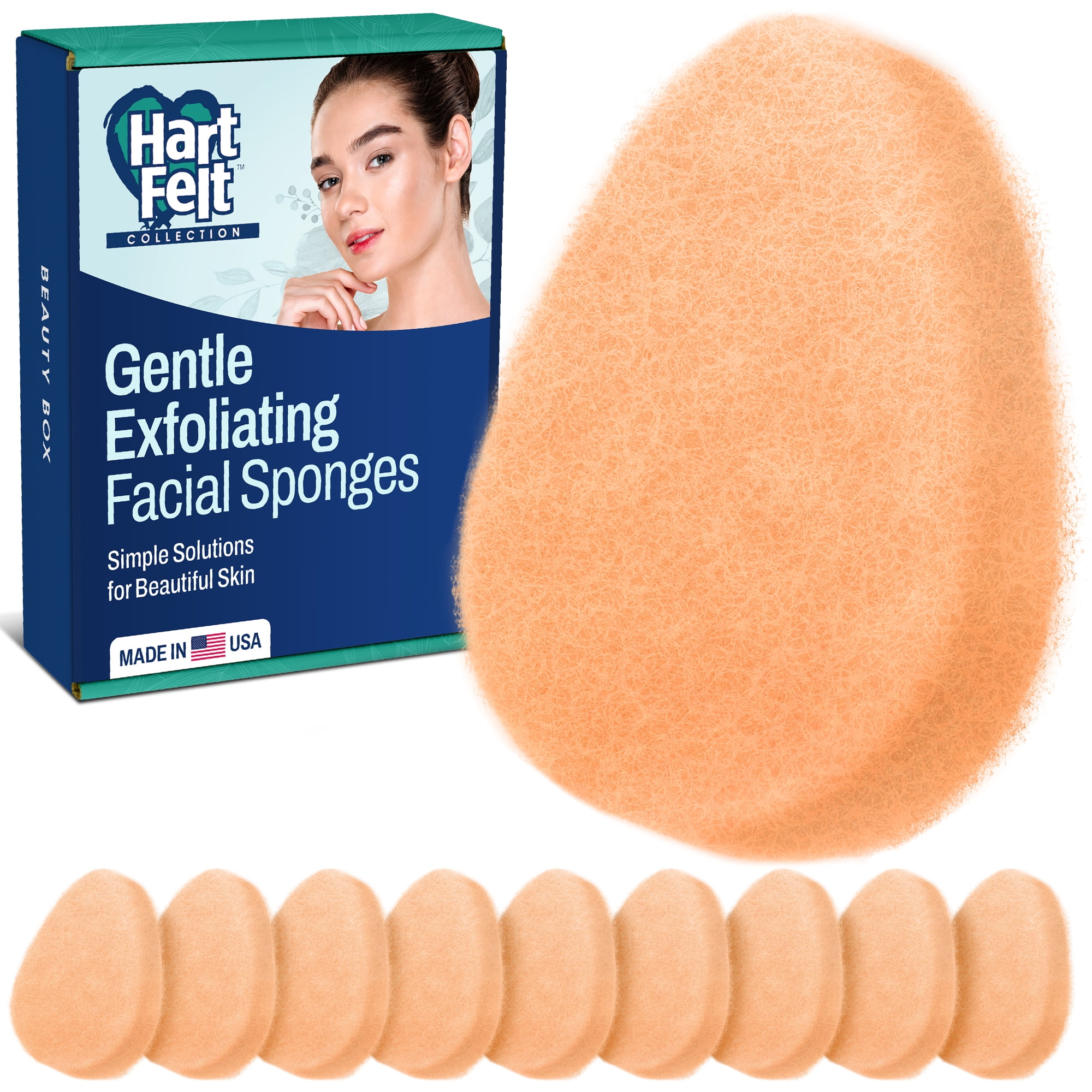 HartFelt Gentle Exfoliating Facial Sponges Gift Set, Super Soft