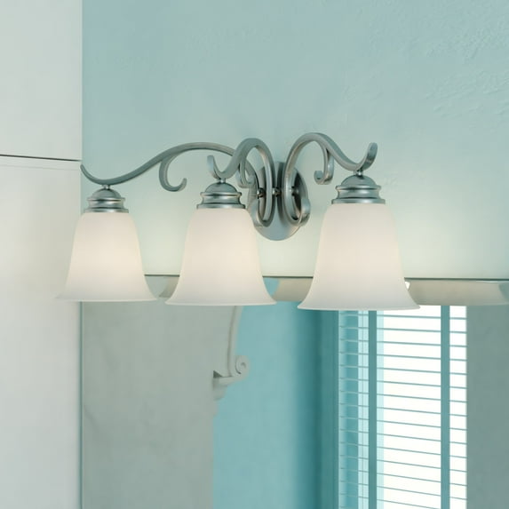 Hartford 3 Light Satin Nickel Bathroom Vanity Fixture