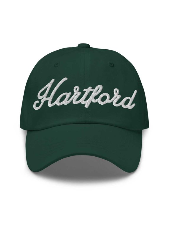Hartford Baseball Cap Hartford Dad Hat Bold Script Connecticut CT Hat Embroidered Souvenir Gift Spruce