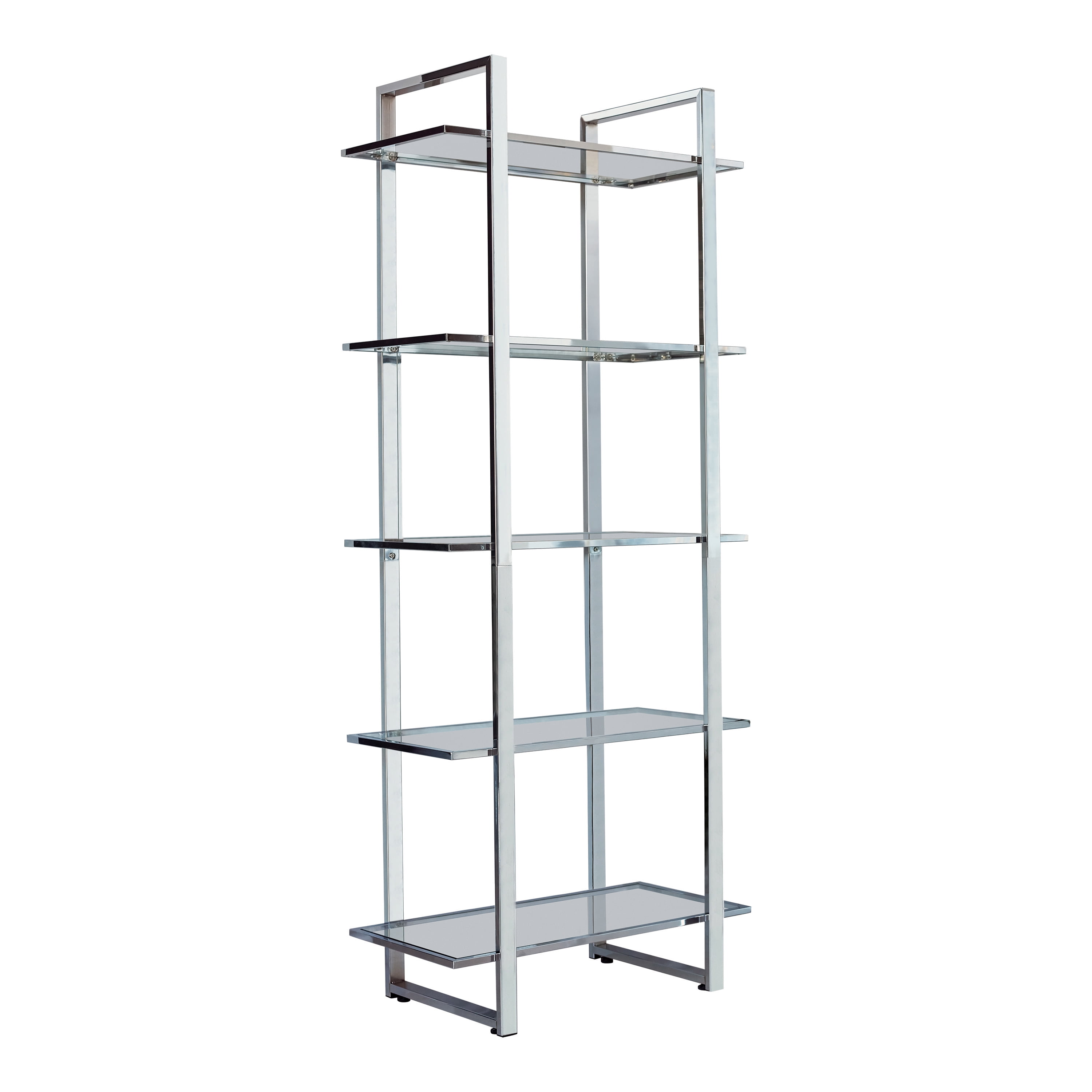Chrome and sale glass shelf unit