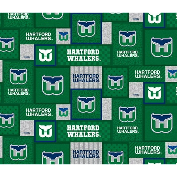Hartford Whalers Fleece Blanket Fabric with Patch Fleece Design-Sold by the Yard