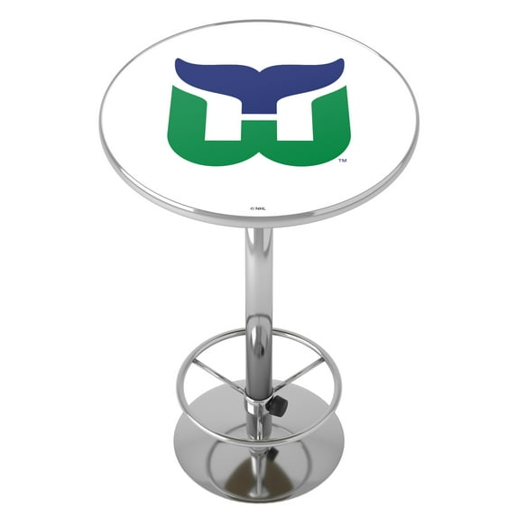 Hartford Whalers Vintage Bar Table with Adjustable Footrest and Acrylic Top