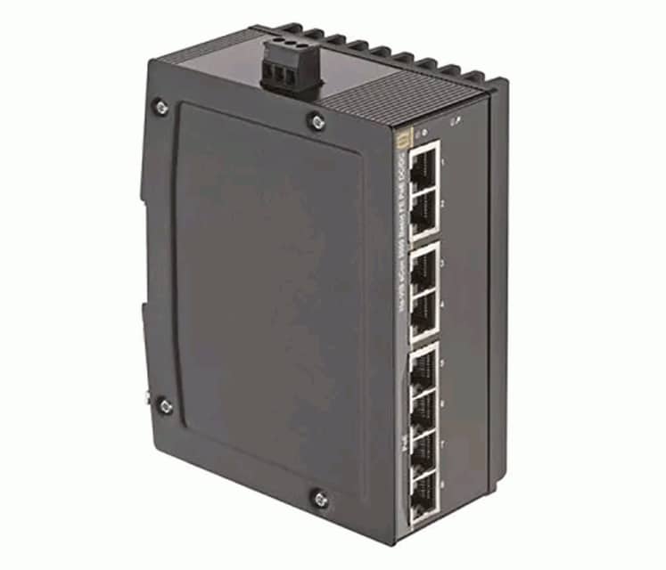 Harting 8 Port RJ45 Ha-VIS eCon 3080B-A-PP Unmanaged Ethernet Switch 24031080030