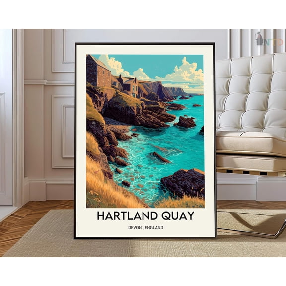 Hartland Quay Devon England Poster, Unframed Canvas 24x36in