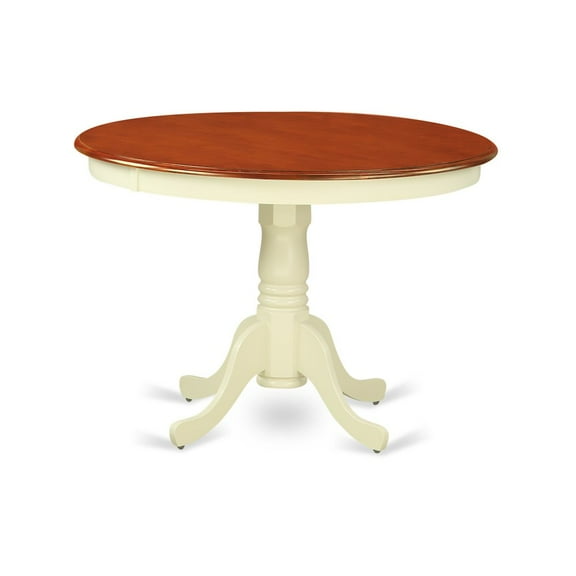 Hartland Table 42" diameter Round Table -Buttermilk and Cherry Finish