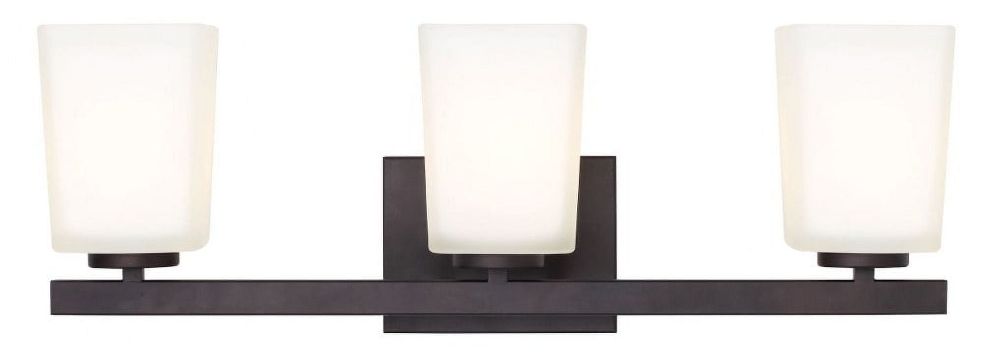 Hartley Oil Rubbed Bronze 3-Light Vanity with Opal Glass Shades