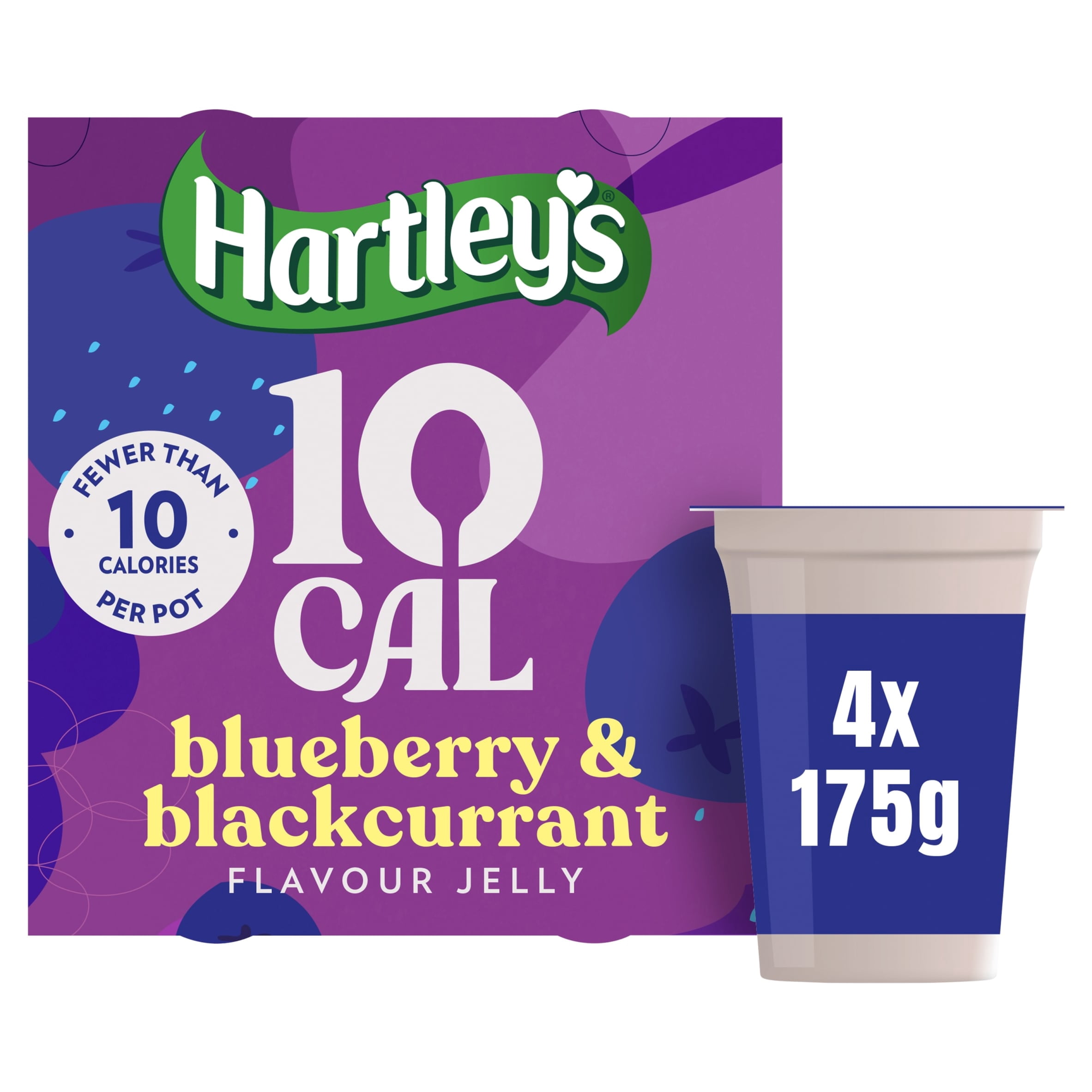 Hartley's 10 Cal Blueberry & Blackcurrant Flavour Jelly 4x175g, Imported from Britain
