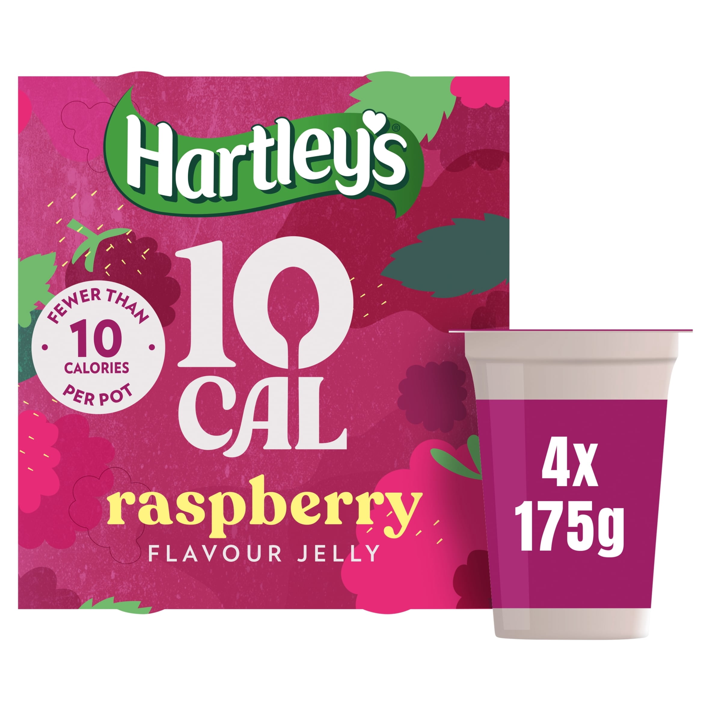 Hartley's 10 Cal Raspberry Flavour Jelly 4x175g, Imported from Britain