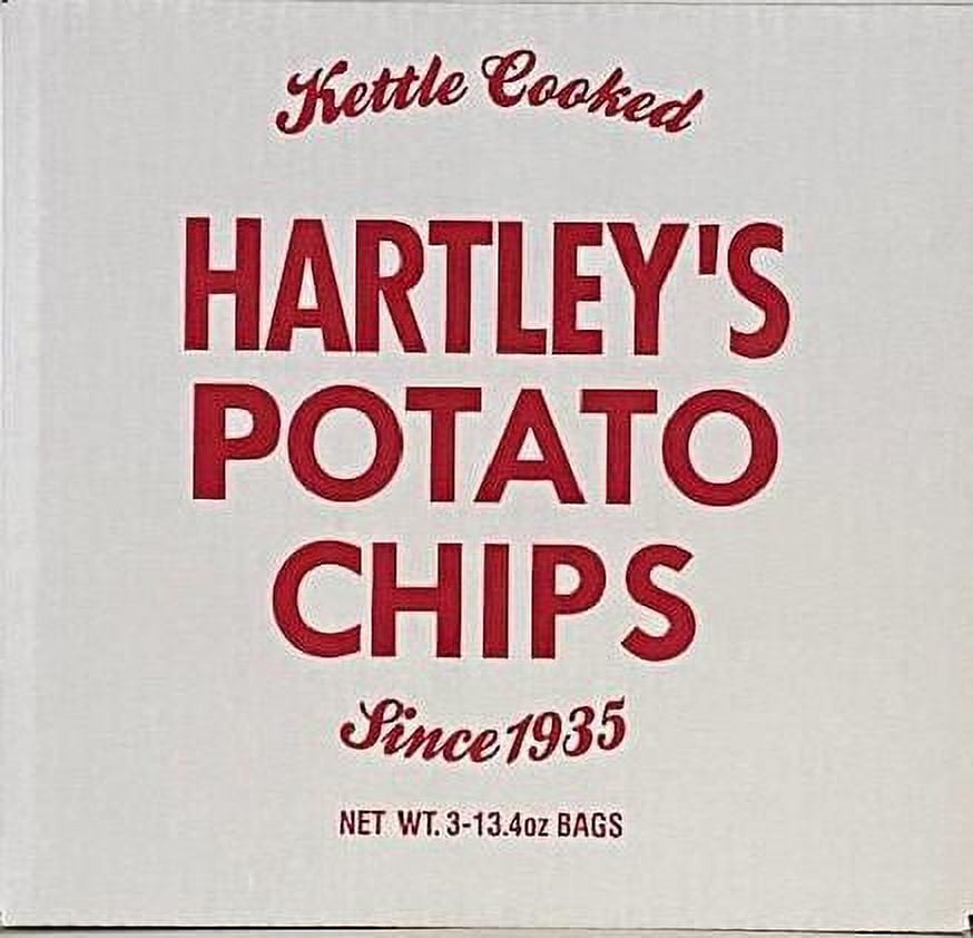 Hartley's BBQ Bulk Potato Chips 2.5 Lb. / 3-13.4oz. Bags Hartley's BBQ Potato Chips / Original Kettle Cooked Flavor / 0 Trans Fat