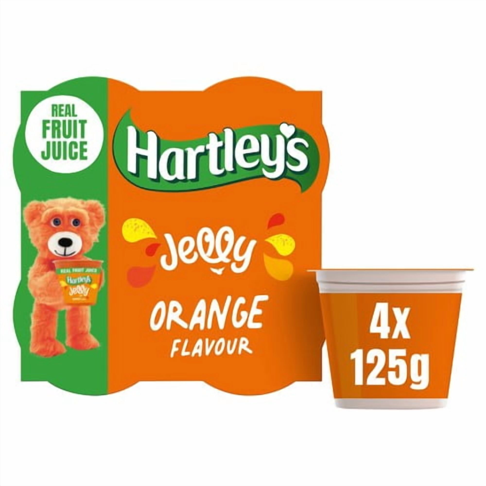 Hartley's Orange Jelly 4 x 125g, British Import (Pack of 2)