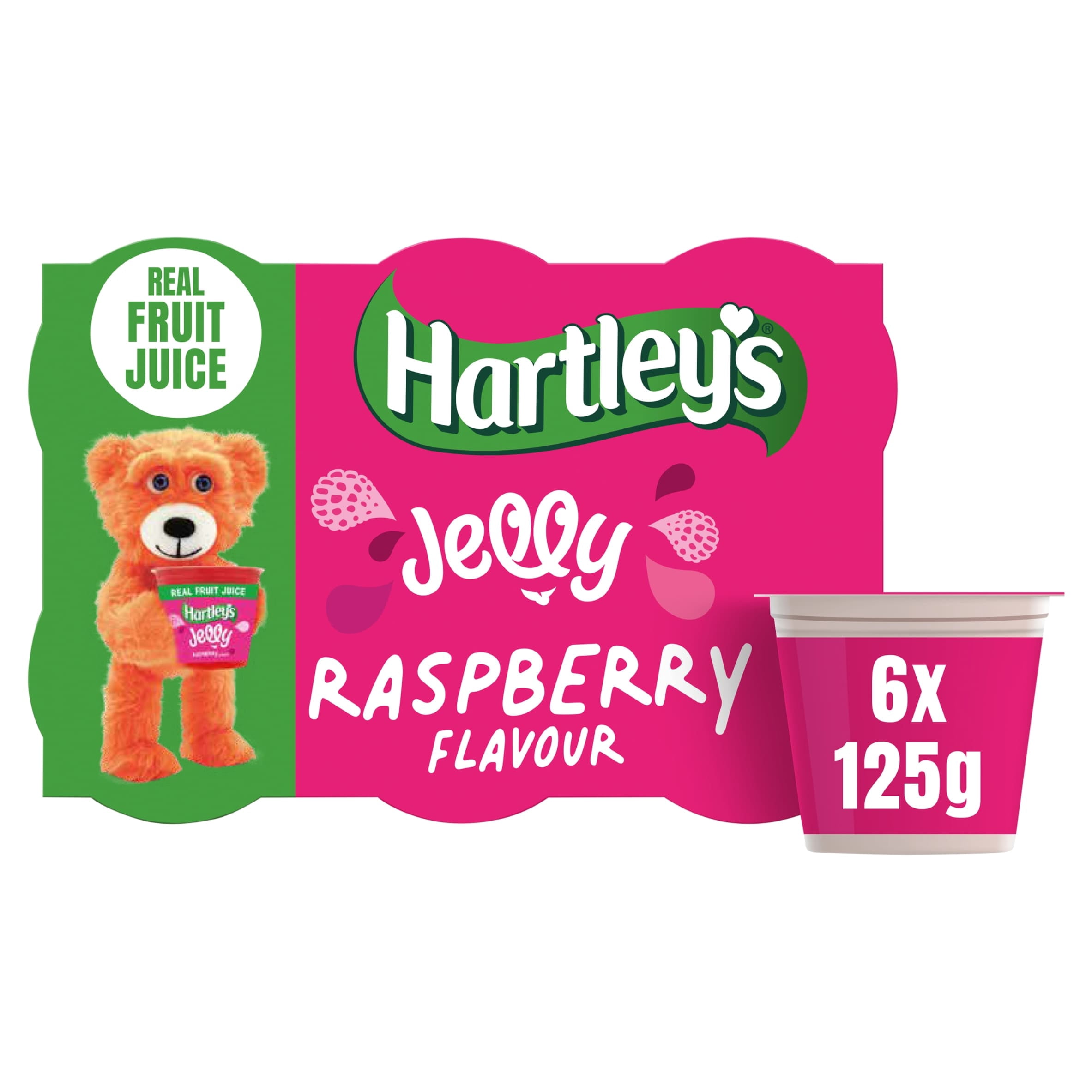 Hartley's Raspberry Flavour Jelly 6 x 125g, Imported from Britain