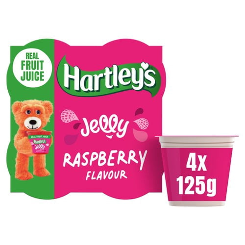 Hartley's Raspberry Jelly 4 x 125g, British Import (Pack of 2)
