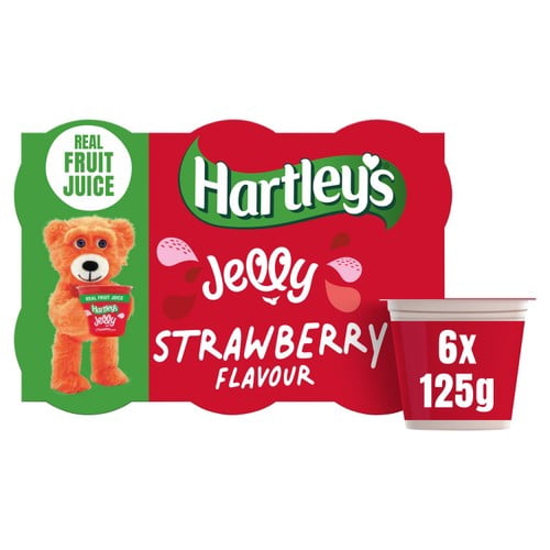 Hartley's Strawberry Jelly Pot Multipack 6 x 125g, British Import (Pack of 2)
