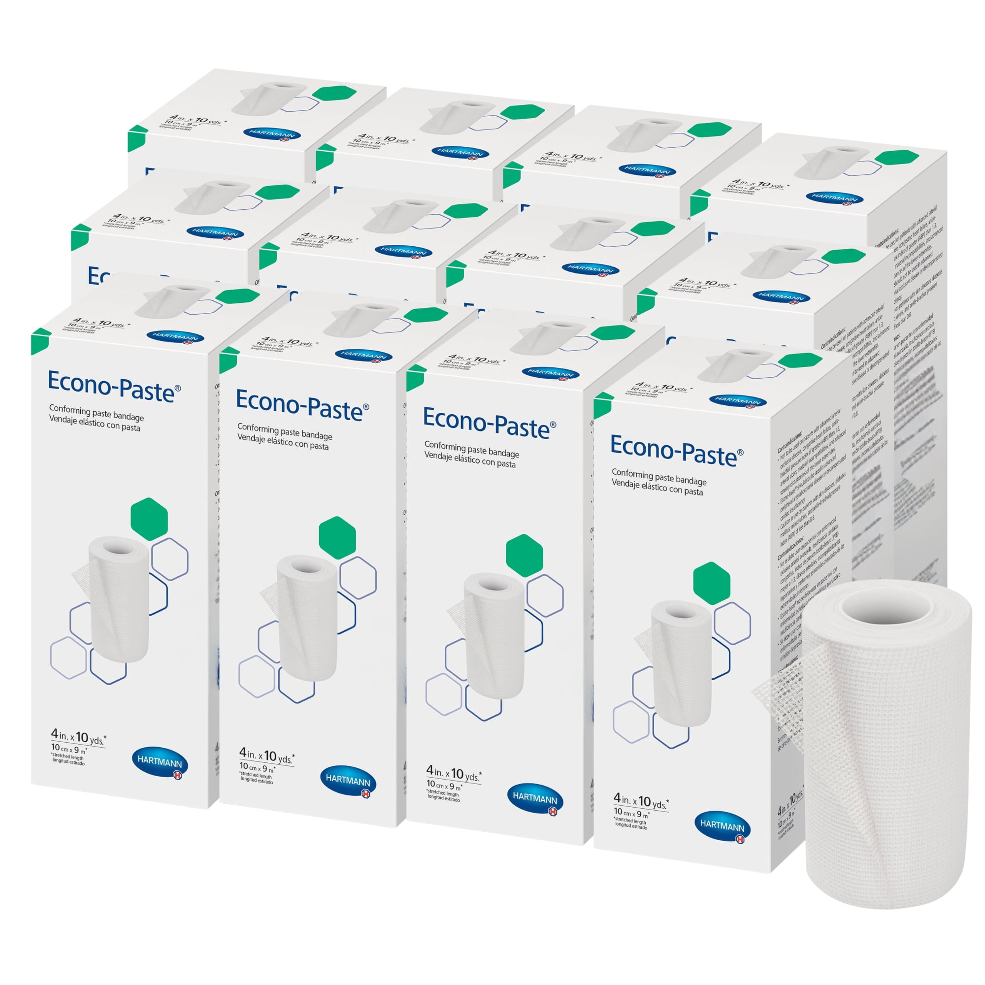 Hartmann Econo-Paste Gauze Dressing Unna Boot with Zinc Oxide (12 Count) - 4 Inch x 10 Yard