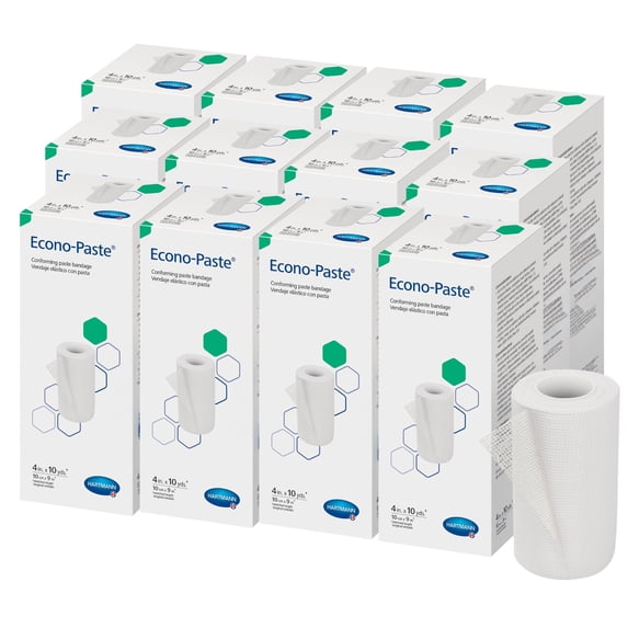 HARTMANN Econo-Paste Gauze Dressing Unna Boot with Zinc Oxide, 4 inch x 10 yard, 12 count