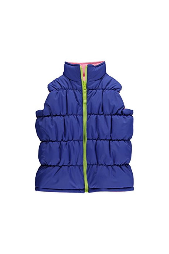 Christmas Little Little Girls Reversible Puffer Vest, Pink Sapphire