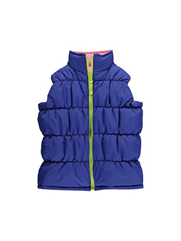 Christmas Little Little Girls Reversible Puffer Vest, Pink Sapphire