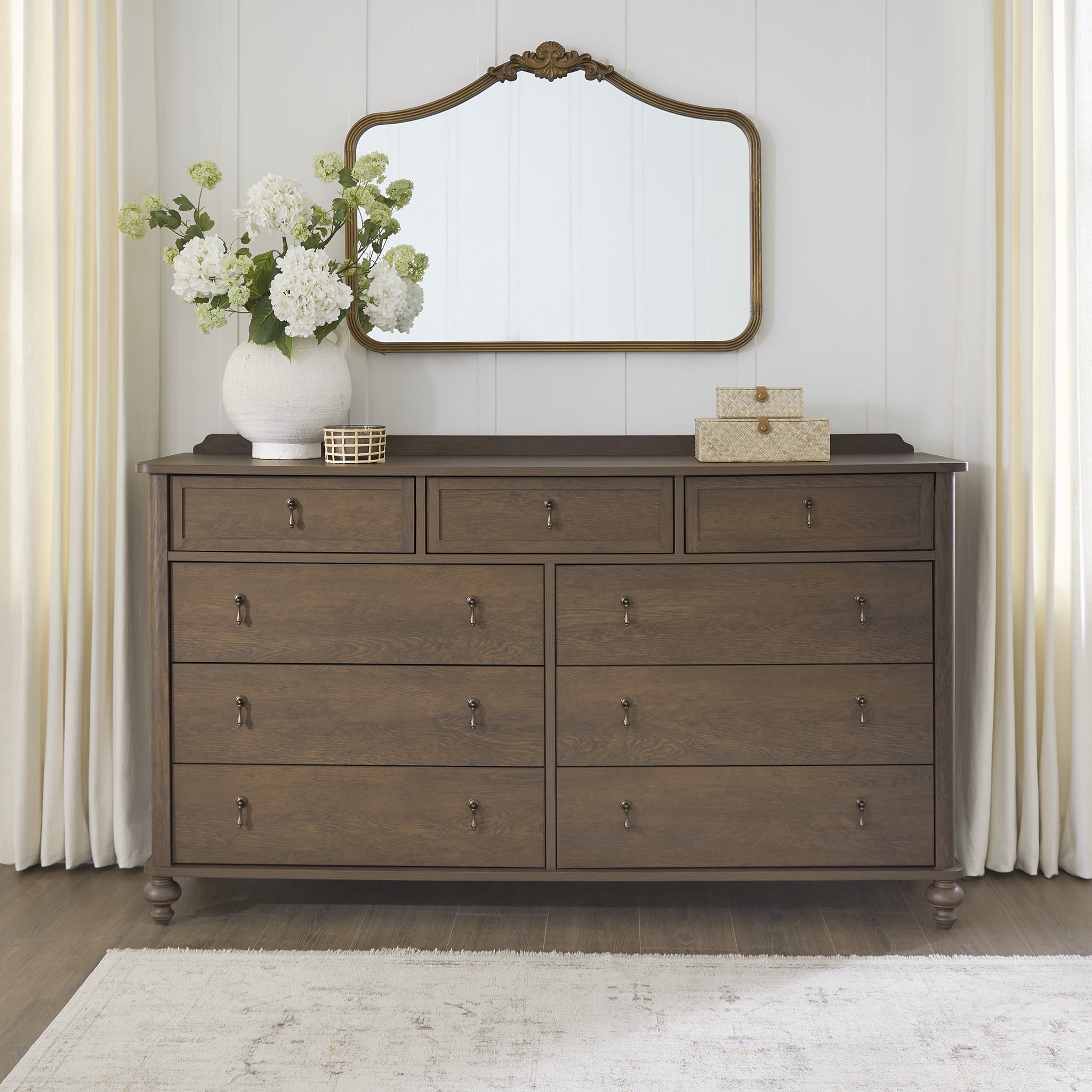 My Texas House Hartwell 9 Drawer Dresser, Heritage Oak Finish