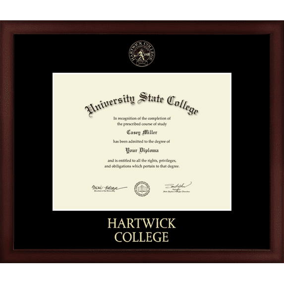 Hartwick College Diploma Frame, Document Size 11" x 8.5"